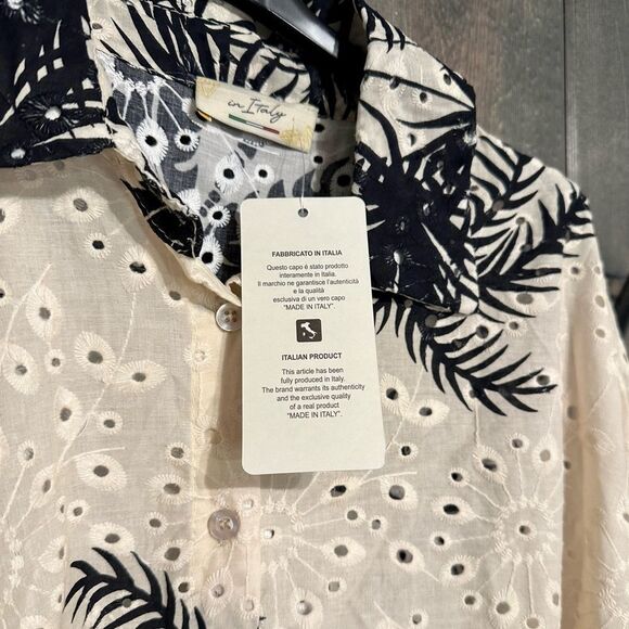 Made in Italy Cotton Eyelet Blouse - Picture 6 of 8